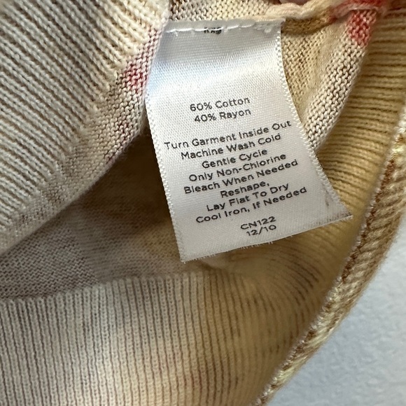 Talbots Women's Floral Beaded Cotton 3/4 Sleeve Button Up Cardigan XS - Picture 5 of 6